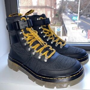 Dr. Martens Black and Yellow Combs Tech Boot NWOT unisex men’s 8 women’s 9